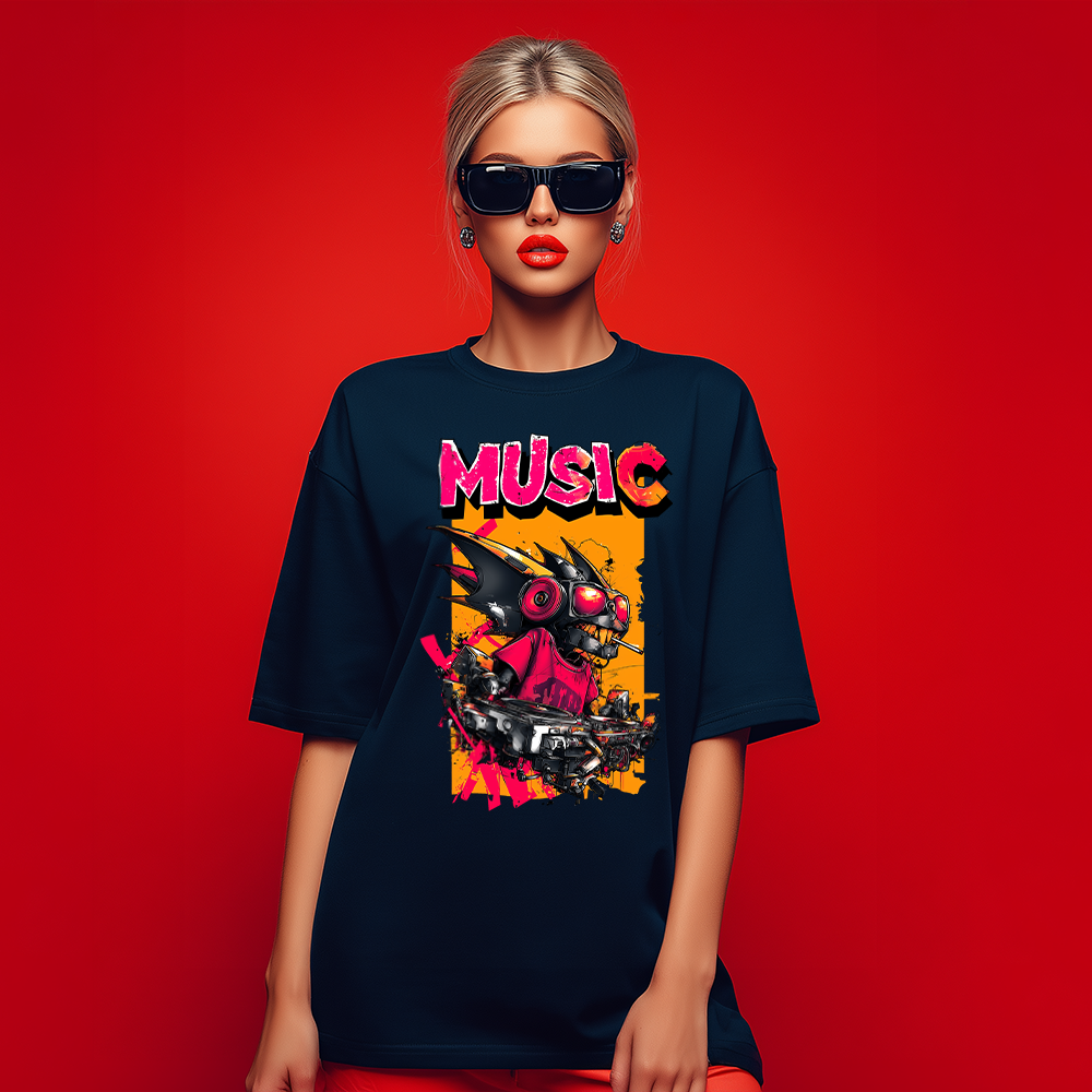 MUSIC | Heavy Oversize T-Shirt (240g/m²) | Hochwertiger Deutscher Druck - AZ-A0118