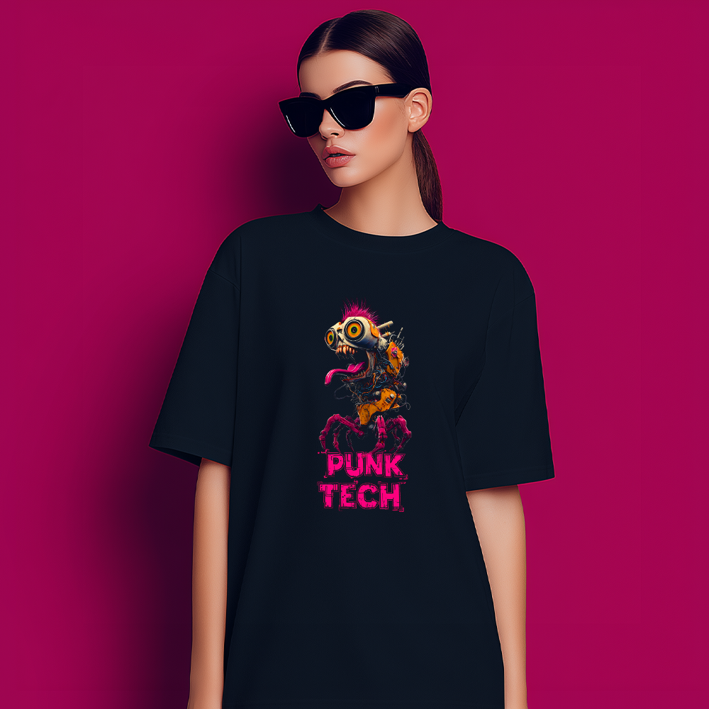 PUNK TECH | Heavy Oversize T-Shirt (240g/m²) | Hochwertiger Deutscher Druck - AZ-A0121