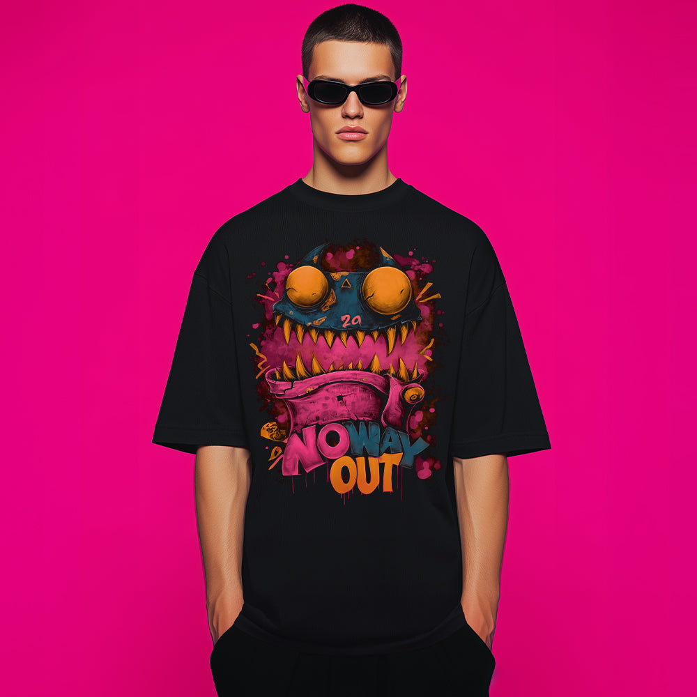 NO WAY OUT | Heavy Oversize T-Shirt (240g/m²) | Hochwertiger Deutscher Druck