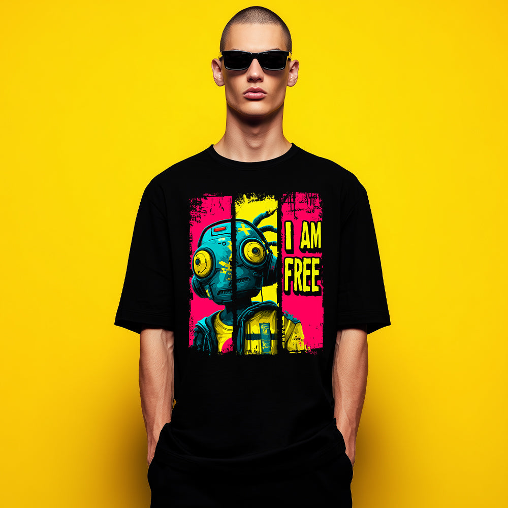 I AM FREE | Heavy Oversize T-Shirt (240g/m²) | Hochwertiger Deutscher Druck